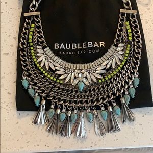 Baublebar turquoise and chartreuse necklace
